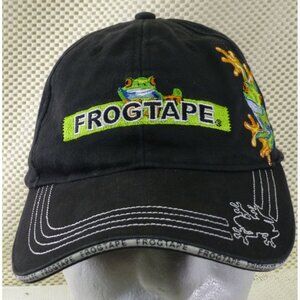 Frogtape Embroidered Black Baseball Cap Strapback Hat Shurtape Frog Design